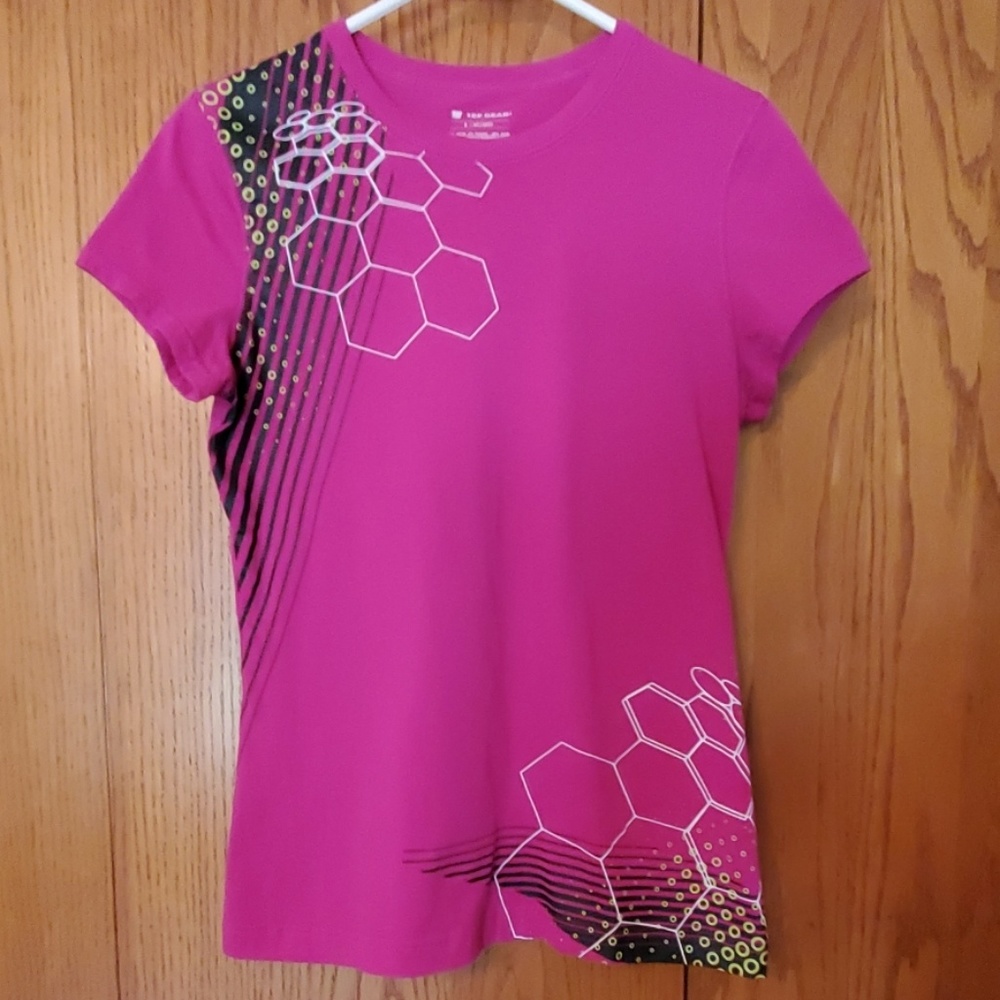 Tek Gear hot pink graphic workout tee size Small